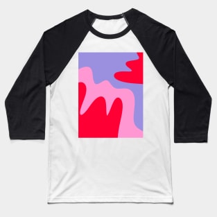 Abstract modern shapes pink, violet, red Baseball T-Shirt